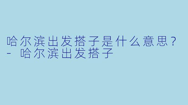 哈尔滨出发搭子是什么意思？