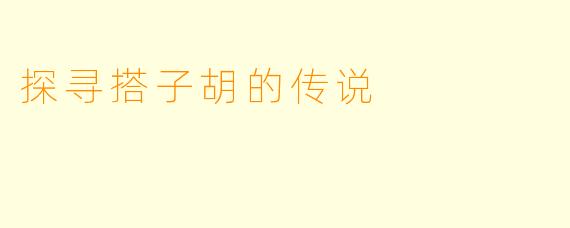 探寻搭子胡的传说