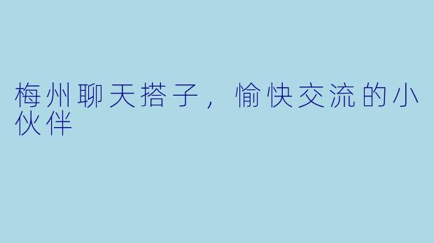 梅州聊天搭子，愉快交流的小伙伴