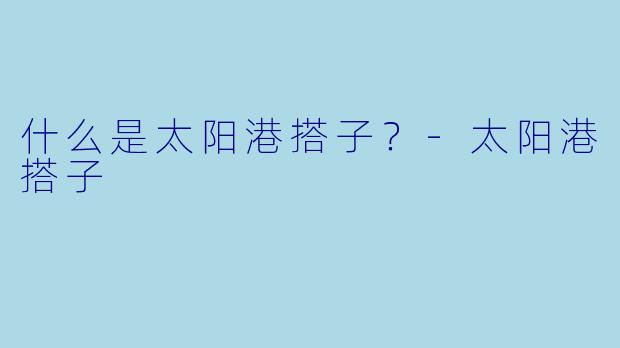 什么是太阳港搭子？