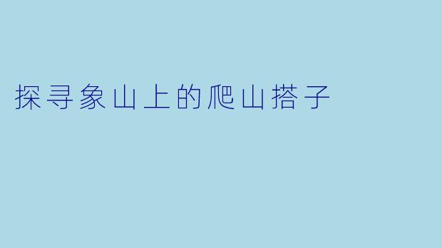 探寻象山上的爬山搭子