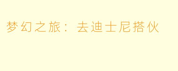 梦幻之旅：去迪士尼搭伙