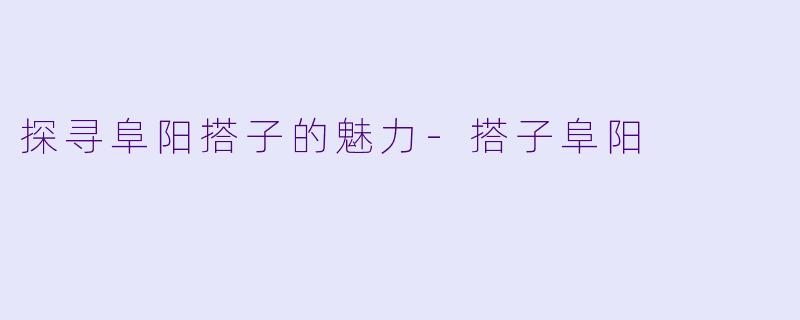 探寻阜阳搭子的魅力