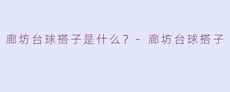 廊坊台球搭子是什么？