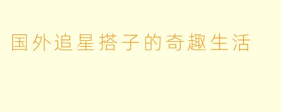 国外追星搭子的奇趣生活