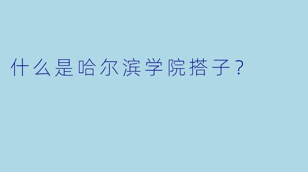 什么是哈尔滨学院搭子？