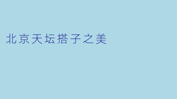 北京天坛搭子之美