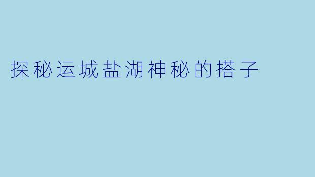 探秘运城盐湖神秘的搭子