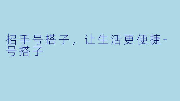 招手号搭子，让生活更便捷-号搭子