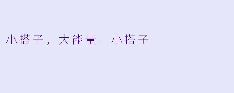 小搭子，大能量-小搭子