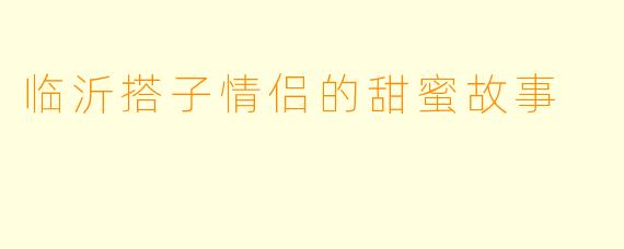 临沂搭子情侣的甜蜜故事