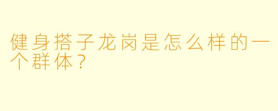 健身搭子龙岗是怎么样的一个群体？