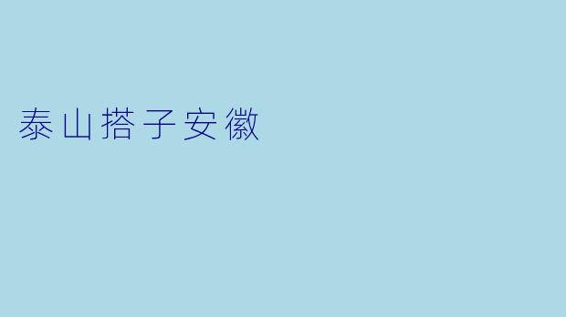 泰山搭子安徽