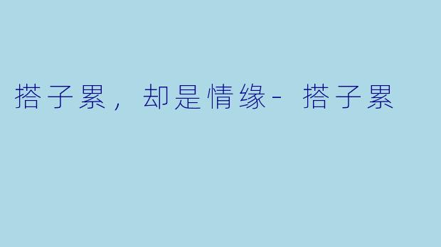 搭子累，却是情缘-搭子累