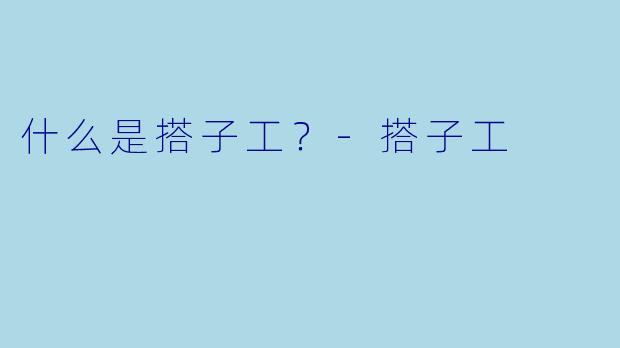 什么是搭子工？