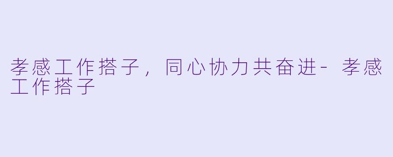 孝感工作搭子，同心协力共奋进-孝感工作搭子