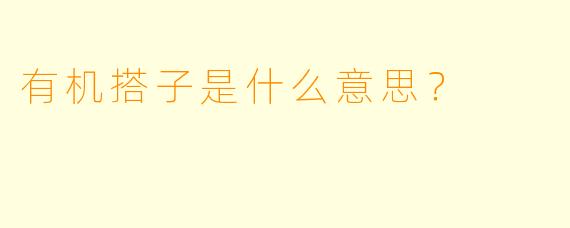 有机搭子是什么意思？