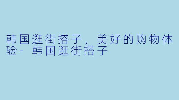 韩国逛街搭子，美好的购物体验-韩国逛街搭子