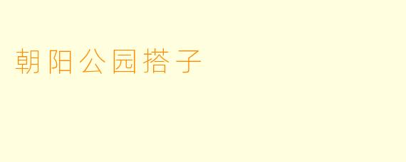 朝阳公园搭子