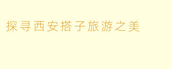 探寻西安搭子旅游之美