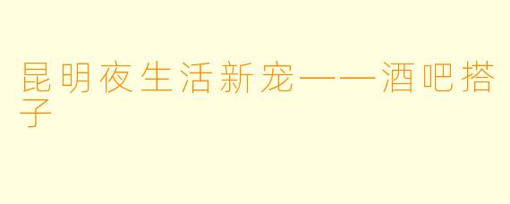 昆明夜生活新宠——酒吧搭子
