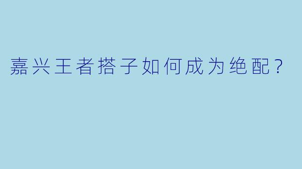 嘉兴王者搭子如何成为绝配？