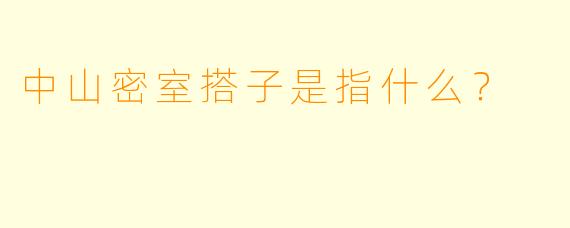 中山密室搭子是指什么？
