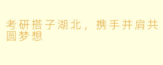 考研搭子湖北，携手并肩共圆梦想
