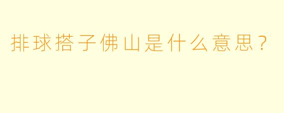 排球搭子佛山是什么意思？