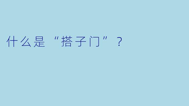什么是“搭子门”？