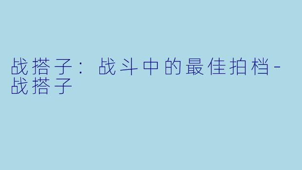 战搭子：战斗中的最佳拍档-战搭子