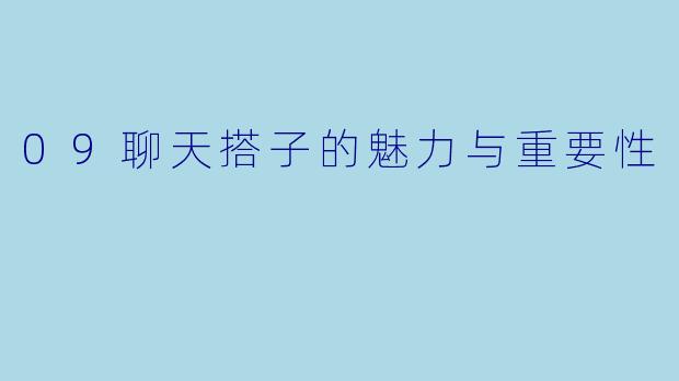 09聊天搭子的魅力与重要性