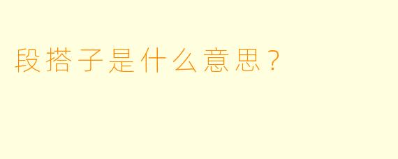段搭子是什么意思？