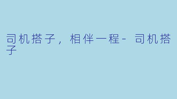 司机搭子，相伴一程-司机搭子