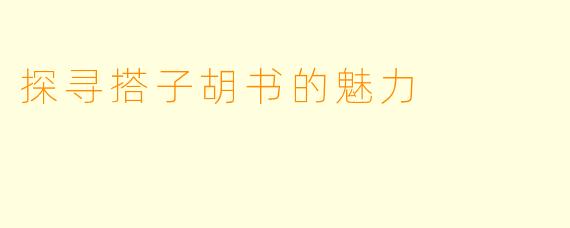 探寻搭子胡书的魅力