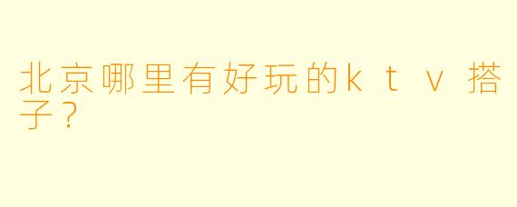 北京哪里有好玩的ktv搭子？