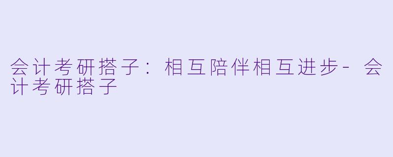 会计考研搭子：相互陪伴相互进步-会计考研搭子