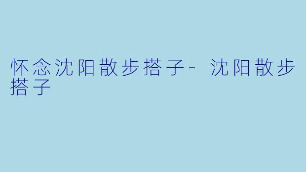 怀念沈阳散步搭子