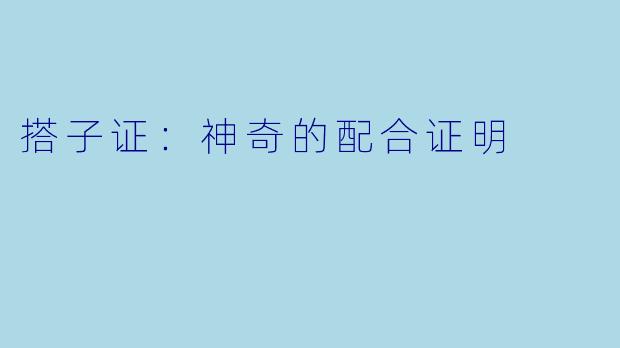 搭子证：神奇的配合证明