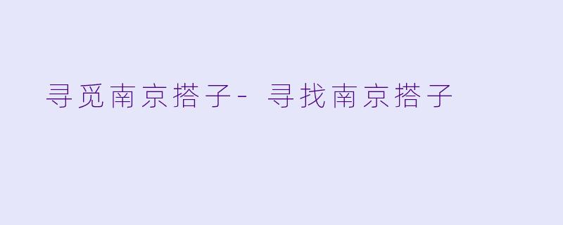  寻觅南京搭子-寻找南京搭子