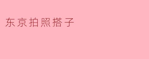 东京拍照搭子：记录美好瞬间的最佳伙伴