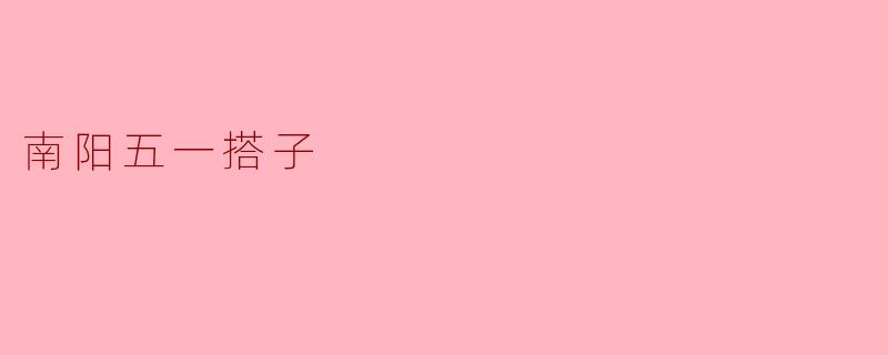 南阳五一搭子是什么意思？