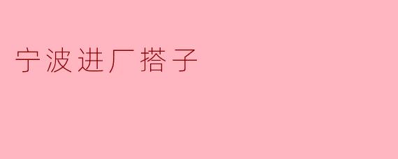 宁波进厂搭子