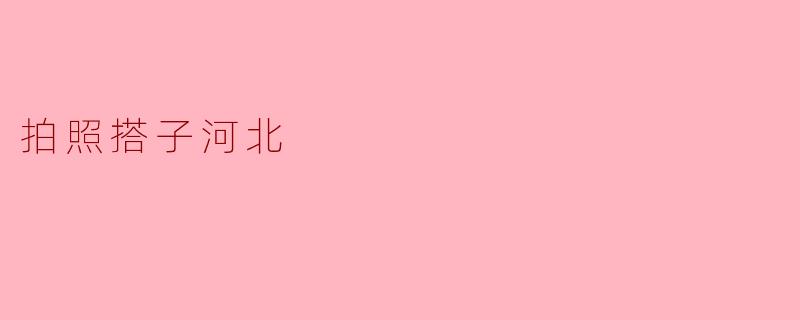 拍照搭子河北