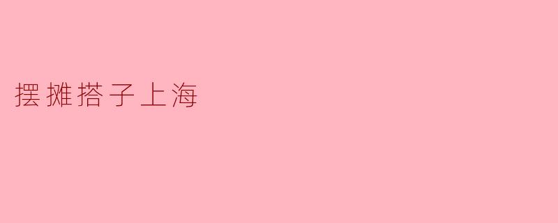 摆摊搭子上海
