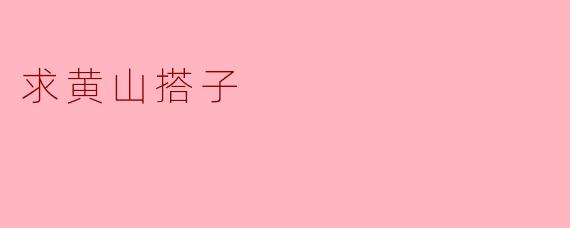 求黄山搭子