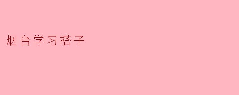 烟台学习搭子