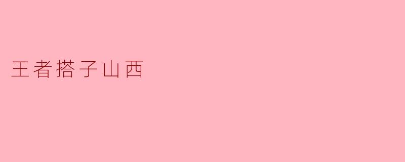 王者搭子山西