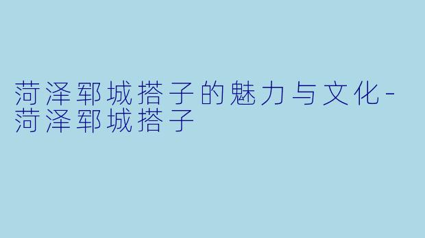 菏泽郓城搭子的魅力与文化