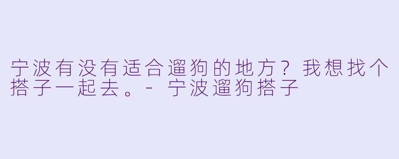 宁波有没有适合遛狗的地方？我想找个搭子一起去。
